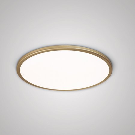 Dweled Geos 15in LED Round Low-Profile Flush Mount 2700K in Brass FM-46